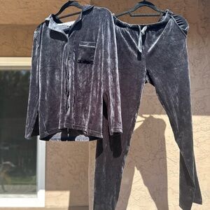 Rachel Zoe Velour Lounge Set in Black